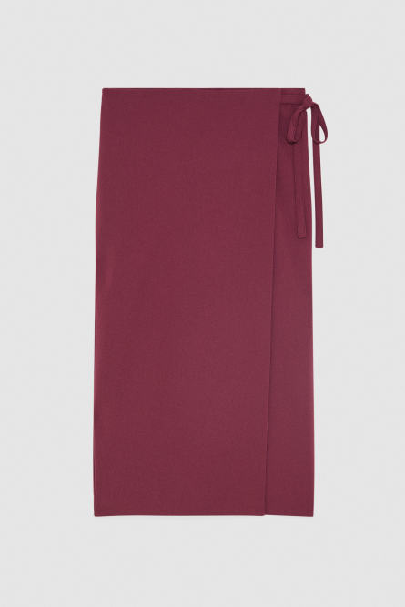 Essential crepe wrap skirt, Red, Patrizia Pepe