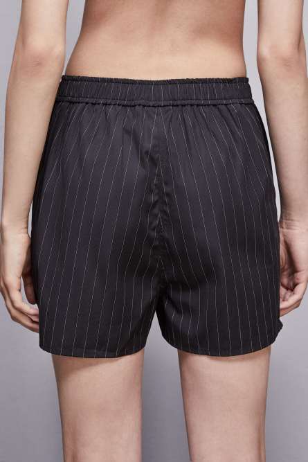 Fabric boxer shorts with buttons, Black, Patrizia Pepe