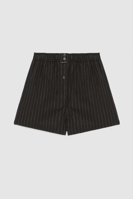 Fabric boxer shorts with buttons, Black, Patrizia Pepe