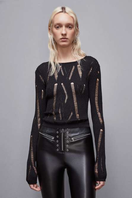 Essential long-sleeved sweater, Black, Patrizia Pepe