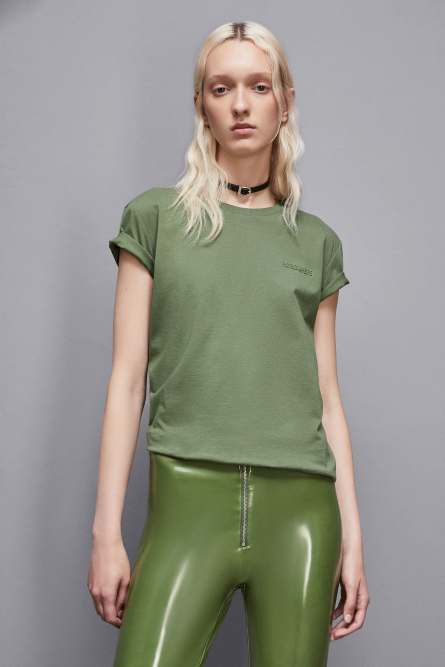 T-shirt with logo, Green, Patrizia Pepe