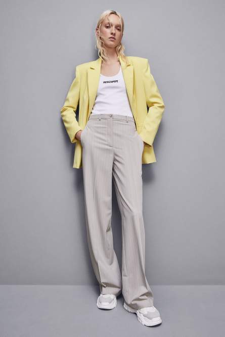 One-button flannel blazer, Yellow, Patrizia Pepe