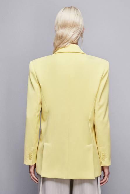 One-button flannel blazer, Yellow, Patrizia Pepe