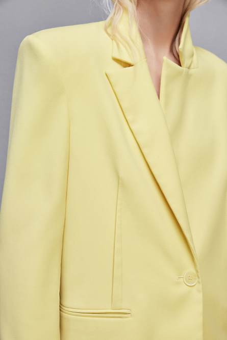 One-button flannel blazer, Yellow, Patrizia Pepe