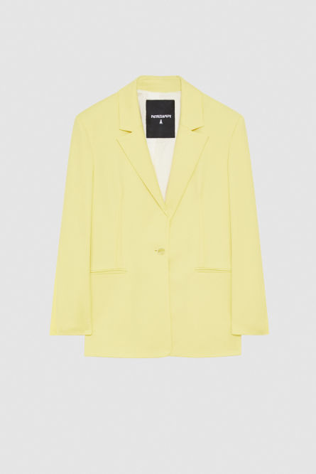One-button flannel blazer, Yellow, Patrizia Pepe