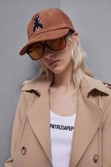 Baseball Cap aus Baumwolle, Beige, Patrizia Pepe