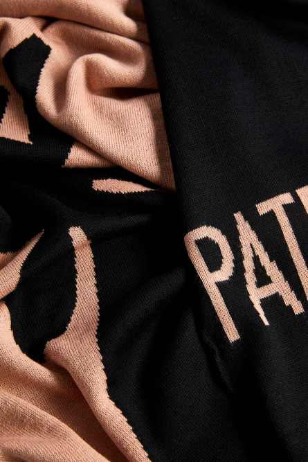 Schal aus Wollmischung, Schwarz, Beige, Patrizia Pepe