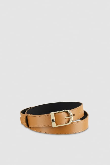 Low-waist leather belt, Brown, Patrizia Pepe