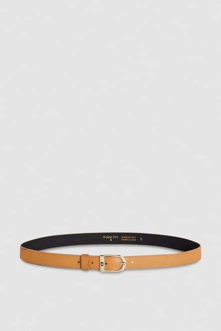 Low-waist leather belt, Brown, Patrizia Pepe