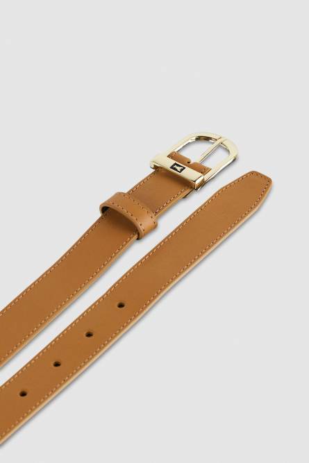 Low-waist leather belt, Brown, Patrizia Pepe