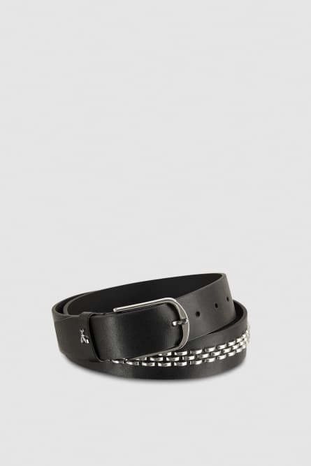 Low-waist belt with buckle, Black, Patrizia Pepe
