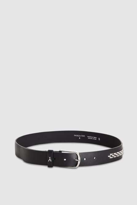 Low-waist belt with buckle, Black, Patrizia Pepe