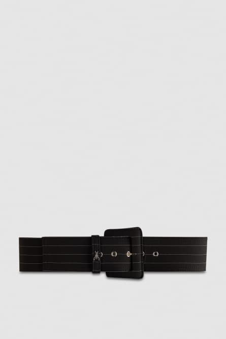 High waist fabric belt, Black, Patrizia Pepe