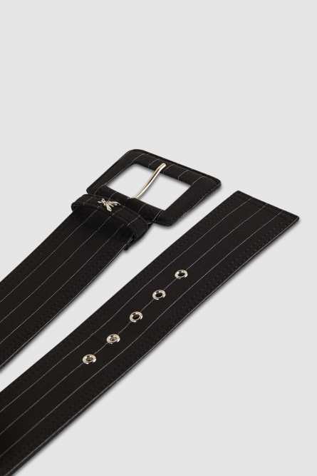 High waist fabric belt, Black, Patrizia Pepe
