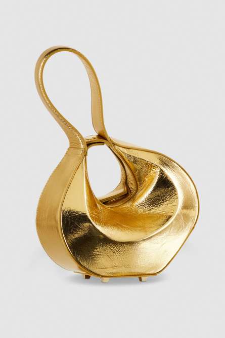 Hand-held leather Bangle Bag, Gold, Patrizia Pepe