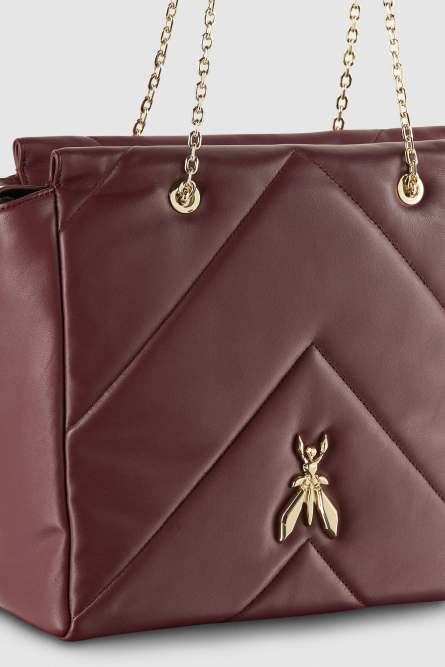 Leather bucket bag with zipper, Purple, Patrizia Pepe