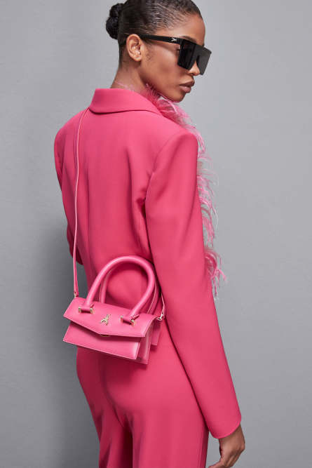 Fly Bamby leather mini shoulder bag, Pink, Patrizia Pepe