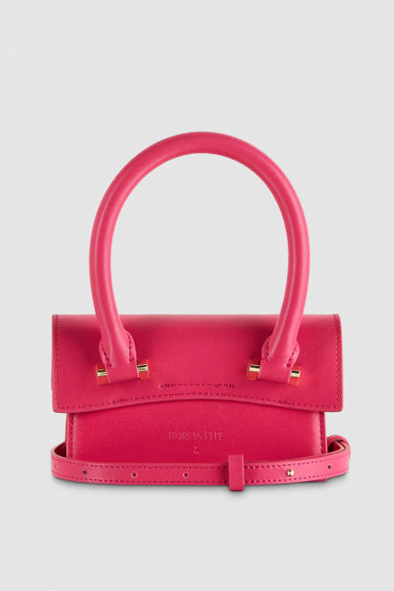 Fly Bamby leather mini shoulder bag, Pink, Patrizia Pepe