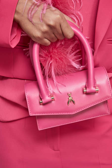 Fly Bamby leather mini shoulder bag, Pink, Patrizia Pepe