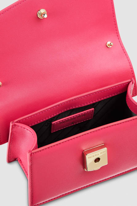 Fly Bamby leather mini shoulder bag, Pink, Patrizia Pepe
