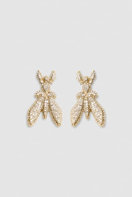 Orecchini in ottone e vetro con strass, Oro, Patrizia Pepe