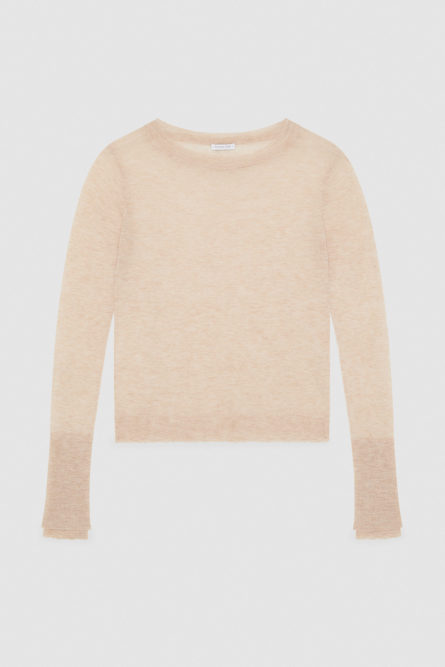 Essential long-sleeved wool sweater, Beige, Patrizia Pepe