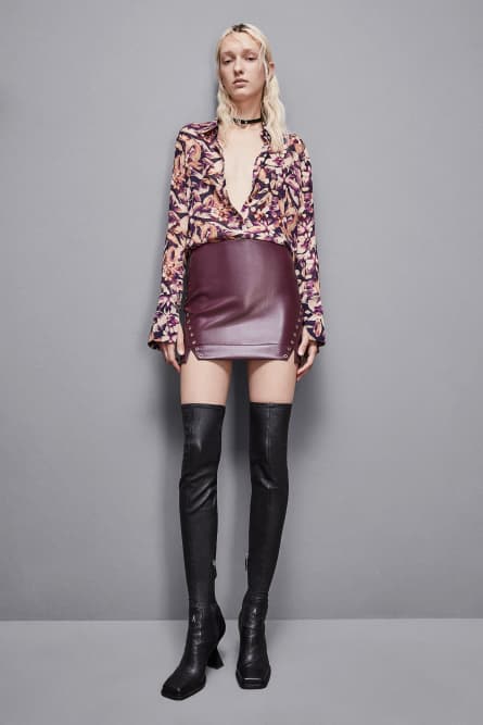 Mini gonna con zip, Rosso, Patrizia Pepe
