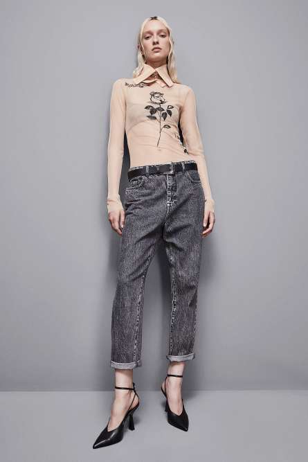 Gray high-waisted cigarette jeans, Grey, Patrizia Pepe
