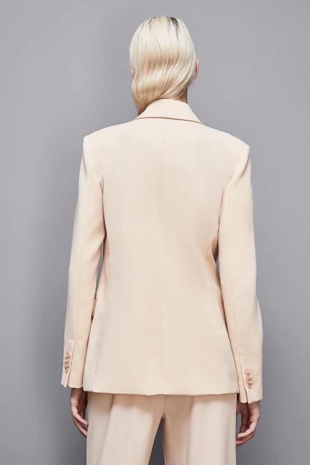 Essential crepe double-breasted blazer, Beige, Patrizia Pepe