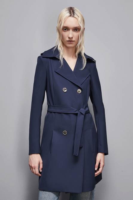 Trench, Blue, Patrizia Pepe