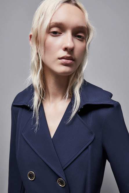 Trench, Blue, Patrizia Pepe
