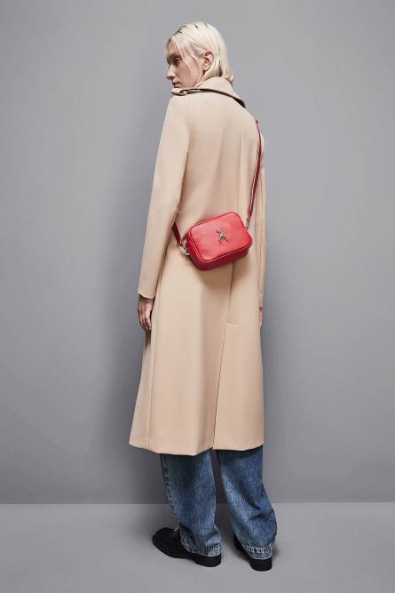 Fly Camera leather shoulder bag, Red, Patrizia Pepe