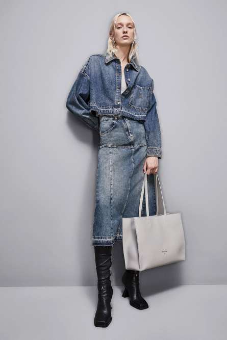 Hammered leather shopping bag, Grey, Patrizia Pepe