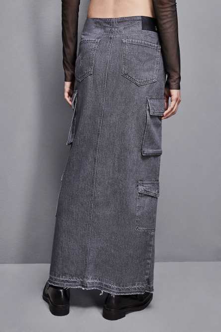 Falda vaquera larga gris, Gris