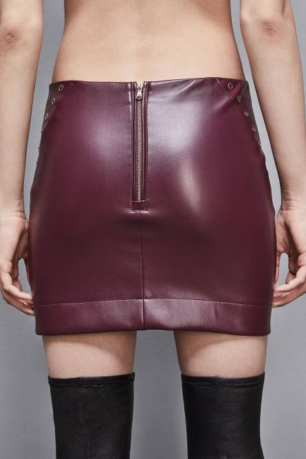 Mini gonna con zip, Rosso, Patrizia Pepe