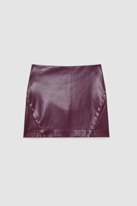 Mini gonna con zip, Rosso, Patrizia Pepe