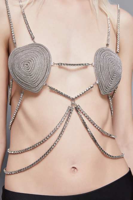 Heart-shaped bra, Silver, Patrizia Pepe