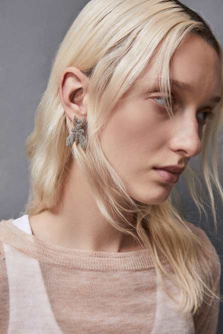 Orecchini in ottone e vetro con strass, Oro, Patrizia Pepe