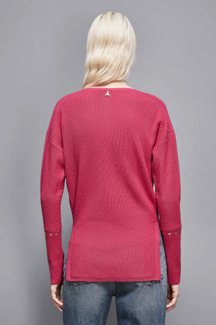 Essential ribbed knitting sweater, Pink, Patrizia Pepe