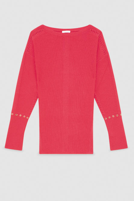 Essential ribbed knitting sweater, Pink, Patrizia Pepe
