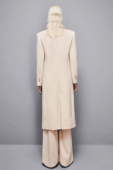 Stretch viscose long coat, Beige, Patrizia Pepe