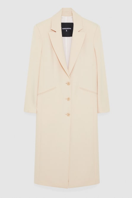 Stretch viscose long coat, Beige, Patrizia Pepe