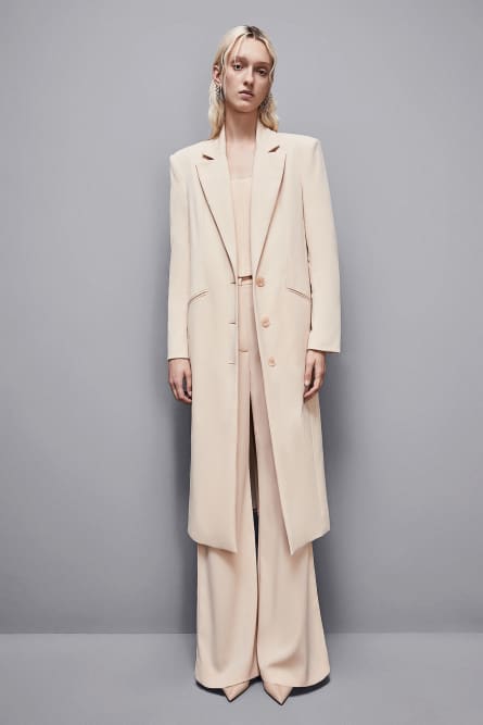 Stretch viscose long coat, Beige, Patrizia Pepe