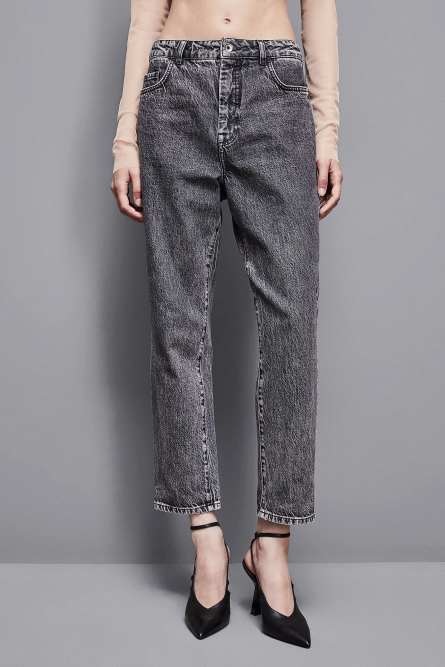 Gray high-waisted cigarette jeans, Grey, Patrizia Pepe