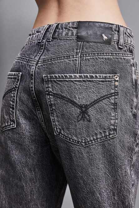 Gray high-waisted cigarette jeans, Grey, Patrizia Pepe