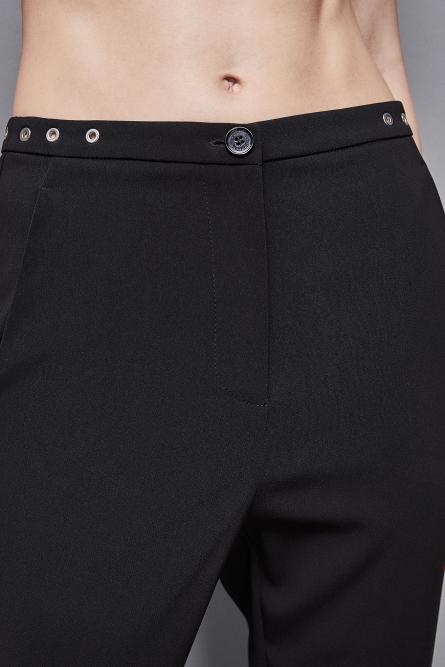 Essential crepe cigarette pants, Black, Patrizia Pepe