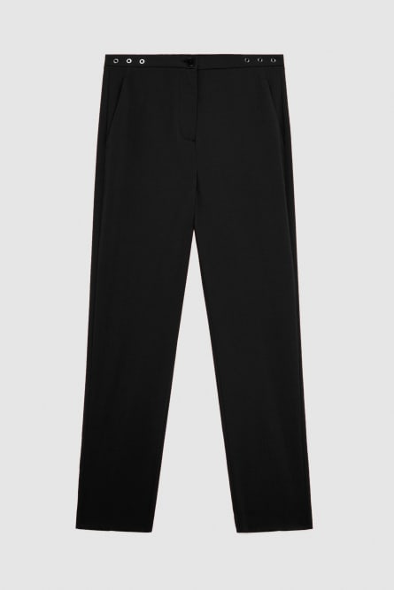 Essential crepe cigarette pants, Black, Patrizia Pepe
