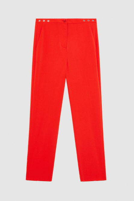 Essential crepe cigarette pants, Red, Patrizia Pepe