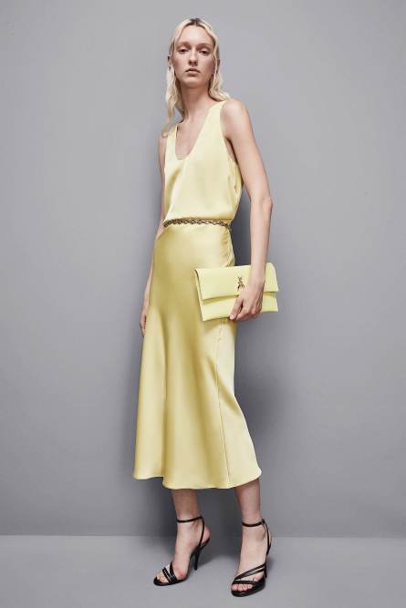Fly leather clutch bag with chain, Yellow, Patrizia Pepe