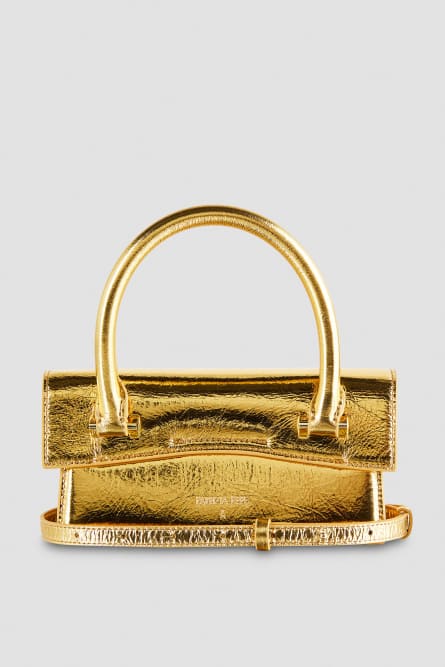 Fly Bamby leather shoulder bag, Gold, Patrizia Pepe